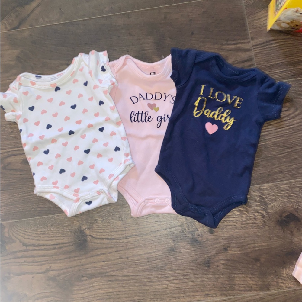 Baby Onesies Set - Navy, Pink, and White